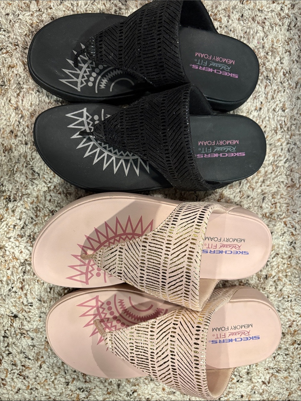 Skechers Women’s Slide Sandals — Black & Blush